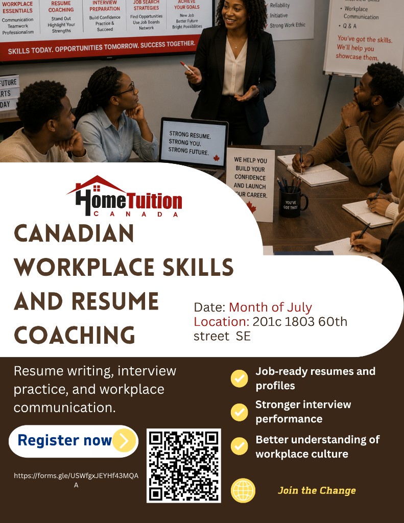 Canadian Workplace Skills and Resume Coaching flyer